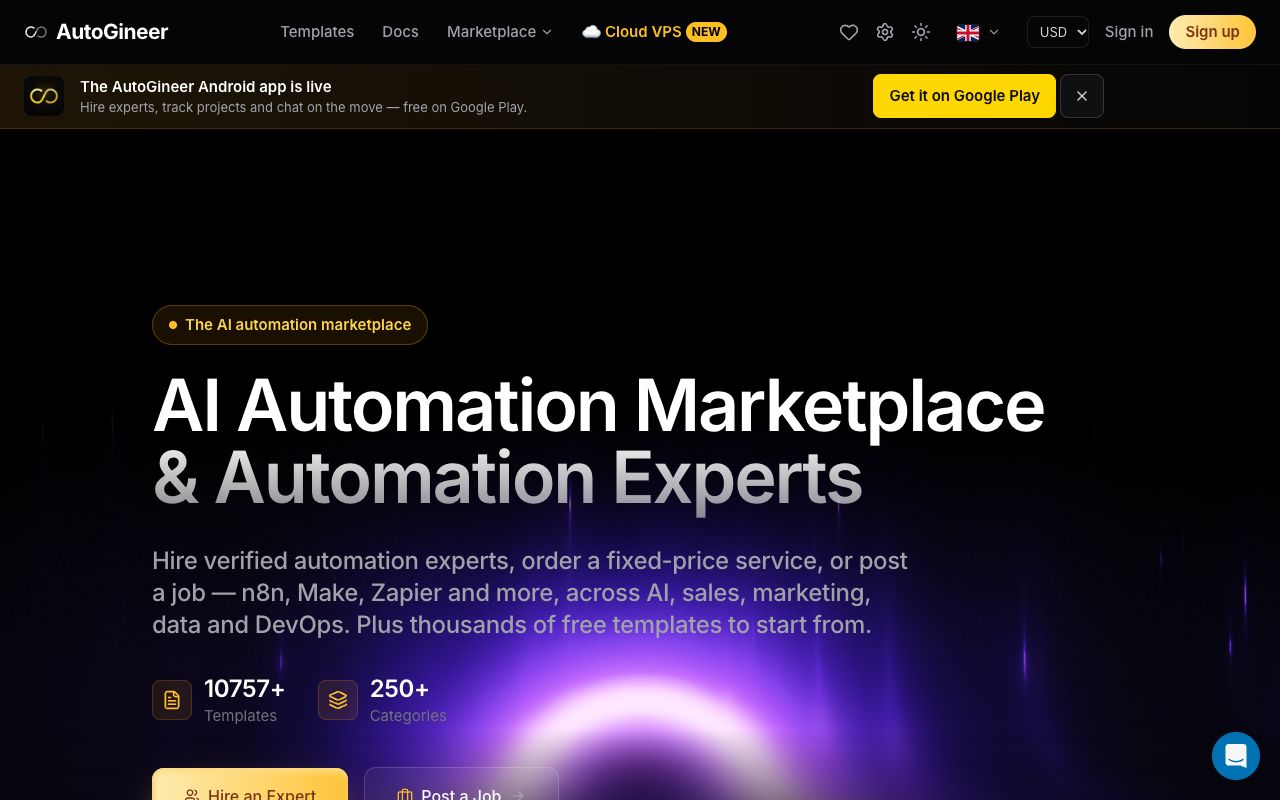 AutoGineer — screenshot of the live product